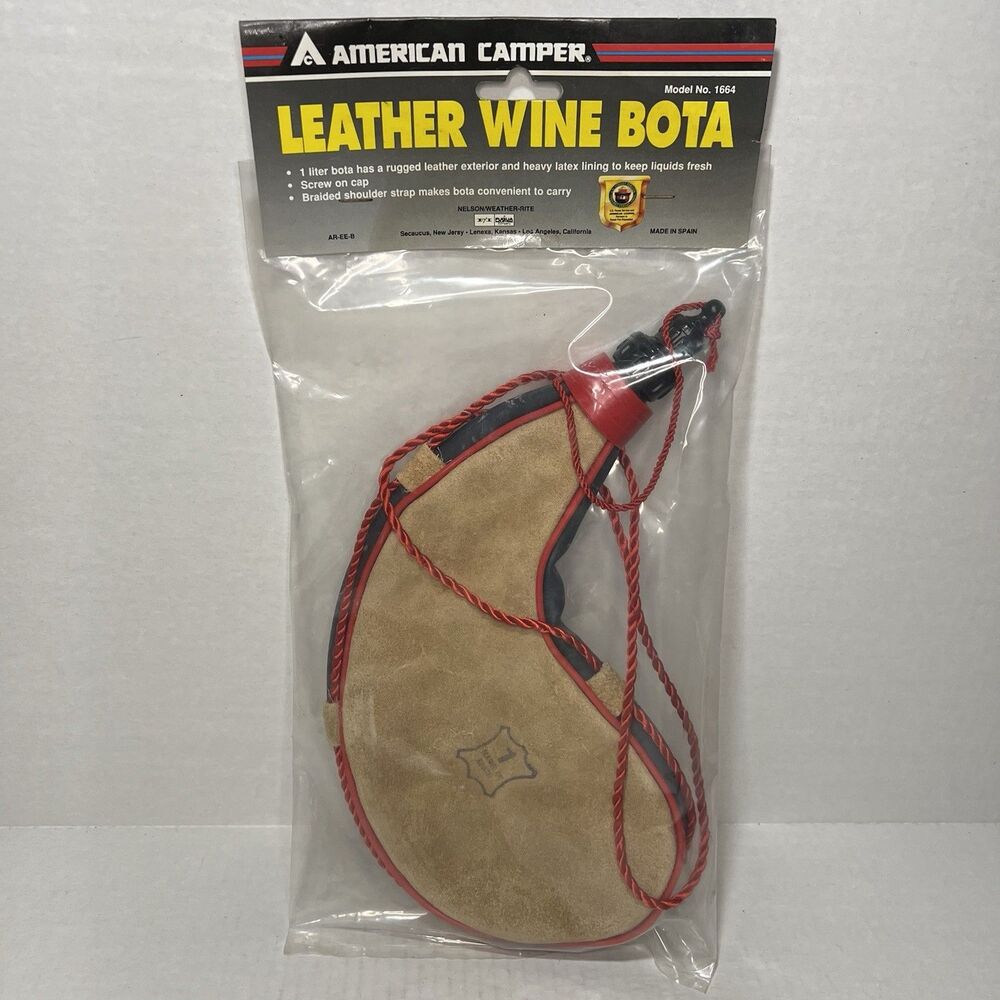 Leather Wine Bota by American Camper New in bag Made In Spain 1 Liter